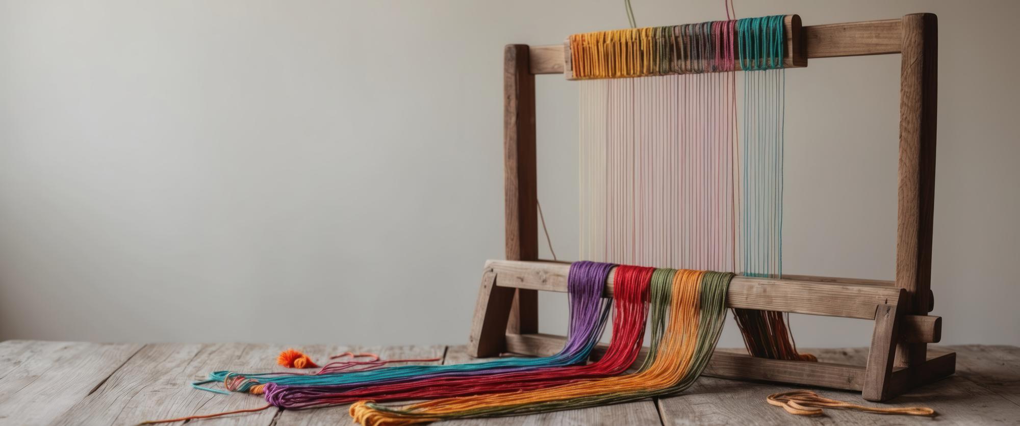 Einladendes Atelierfenster mit Stickmustern